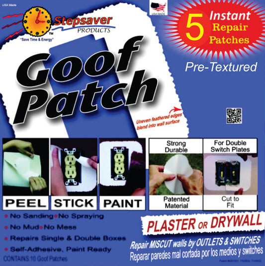 Self-Adhesive Goof Patch (Pre-Textured). Patented USA Made