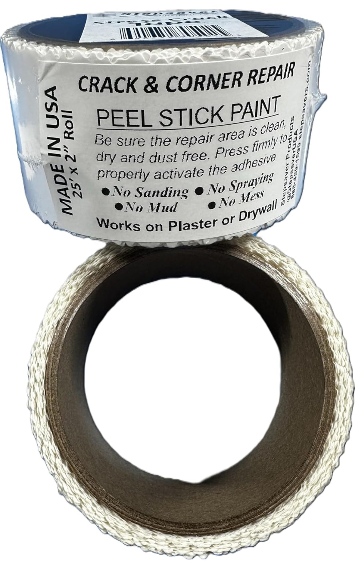 USA Made Self-Adhesive Stress Crack Tape. Smooth & Textured Rolls