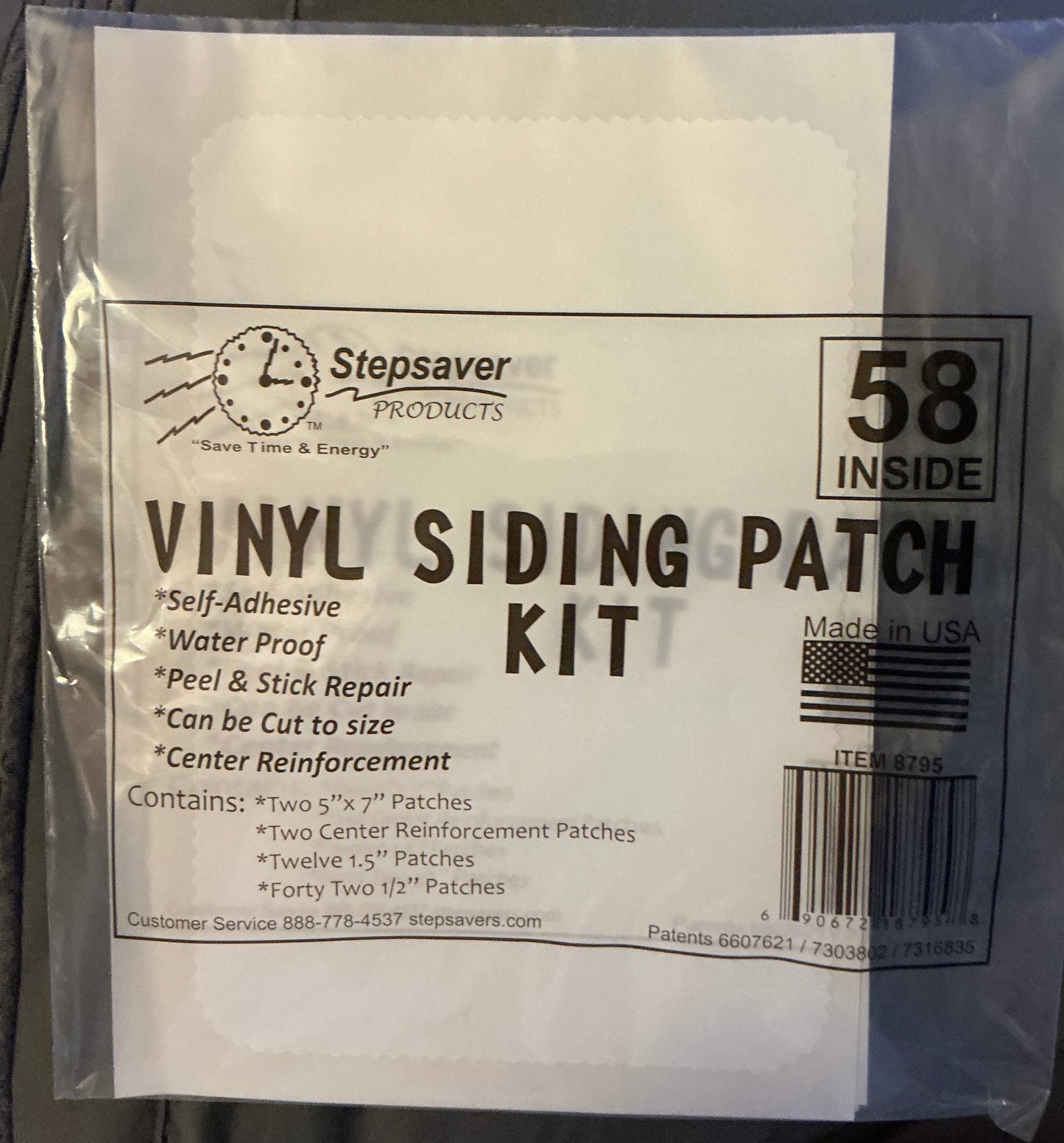 USA Made Stepsaver Products Vinyl Siding & Fence Repair Patches