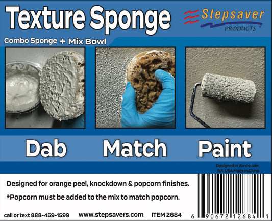 Stepsaver Orange peel and knockdown Texture Sponge & mix bowl