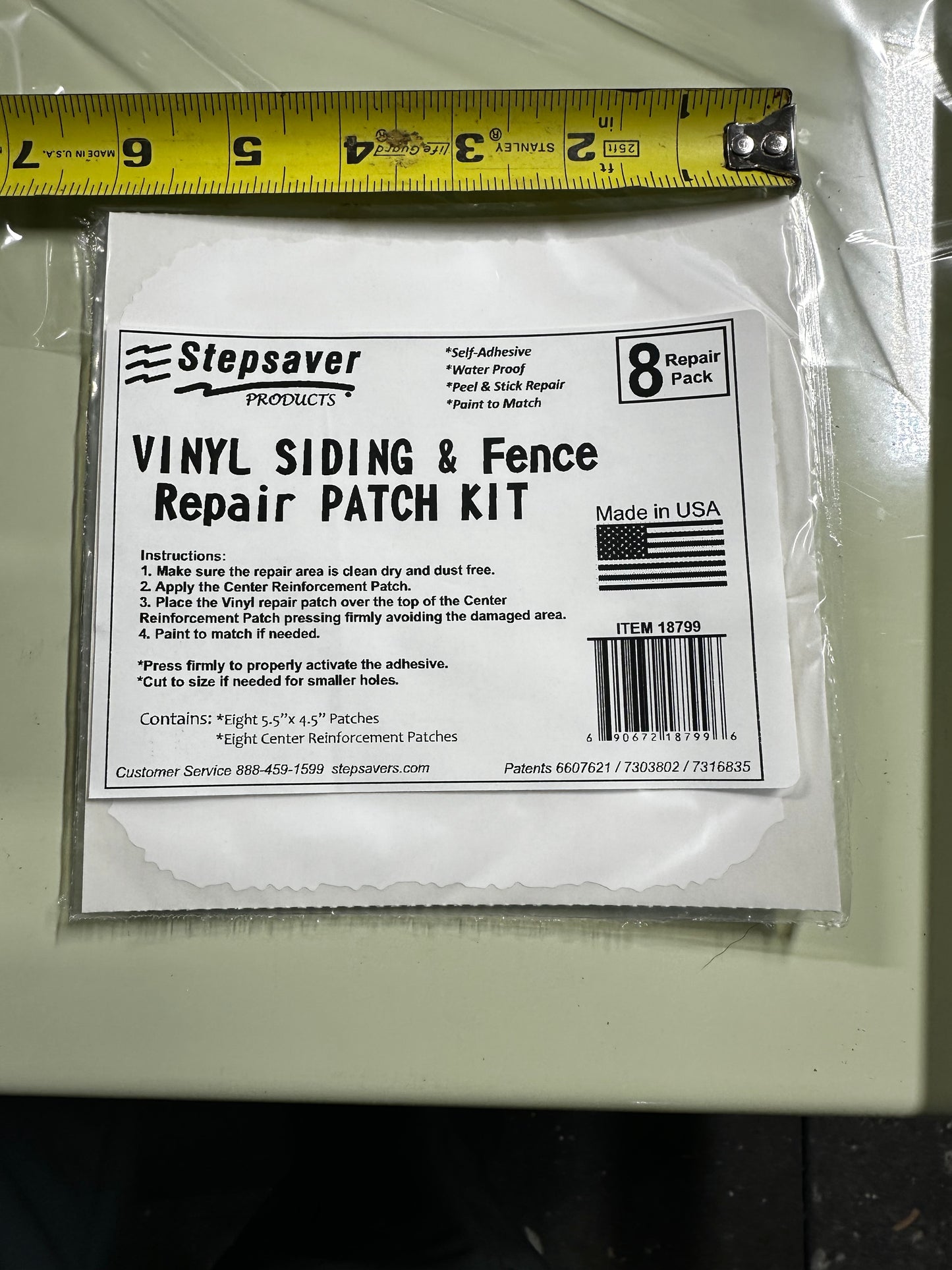 USA Made Stepsaver Products Vinyl Siding & Fence Repair Patches