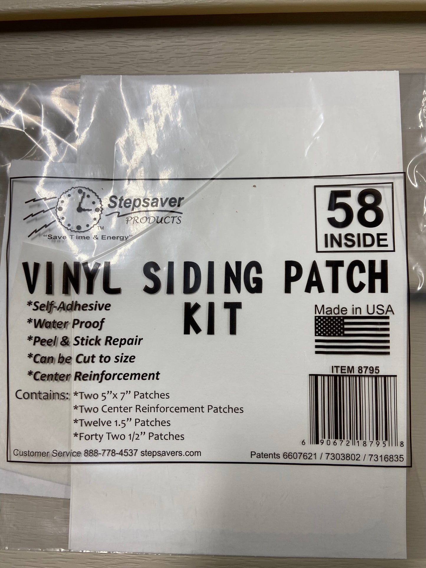 USA Made Stepsaver Products Vinyl Siding & Fence Repair Patches