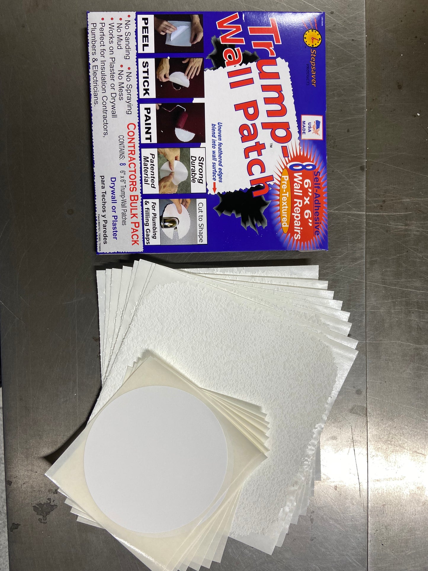 USA Made Trump-Wall Patch Kit Contractors Bulk (8 Repair Pack)