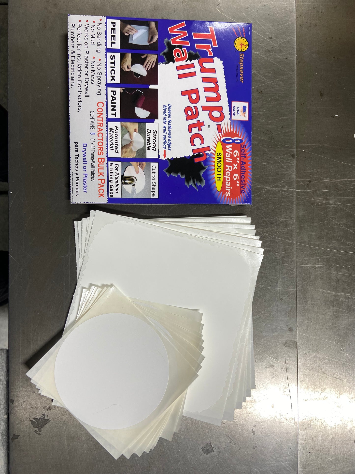 USA Made Trump-Wall Patch Kit Contractors Bulk (8 Repair Pack)