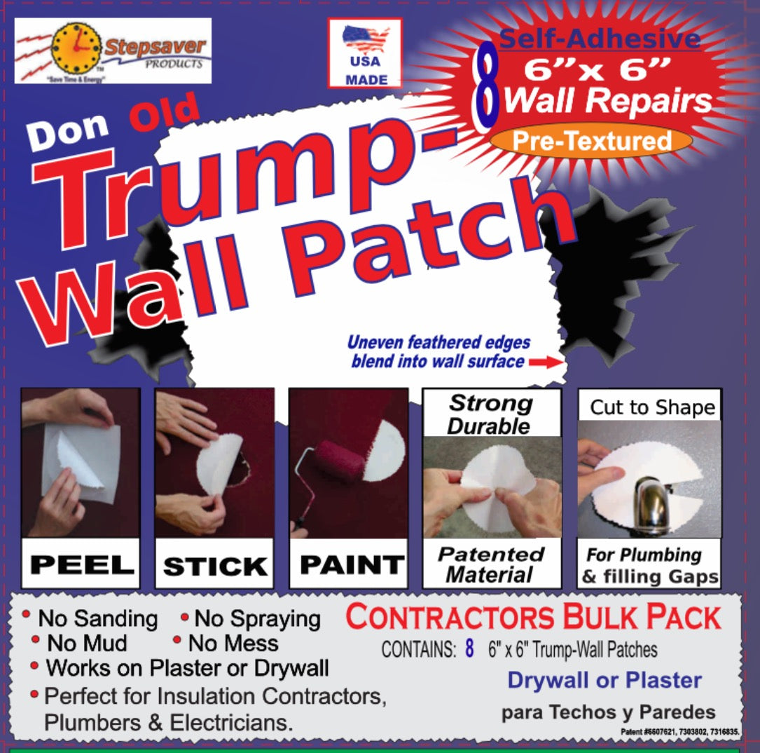 USA Made Trump-Wall Patch Kit Contractors Bulk (8 Repair Pack)